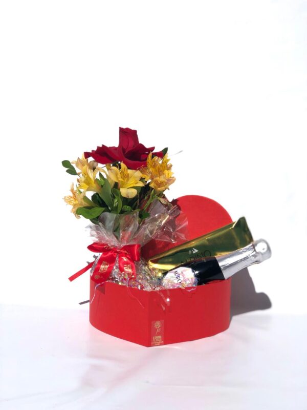 Cesta Box Coração Trio Mix