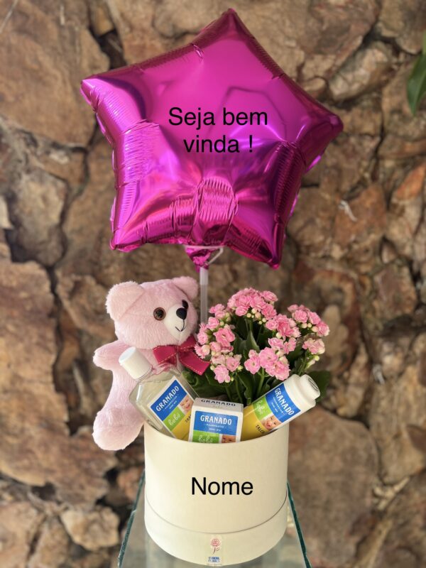 CESTA BOX BALÃO MATERNIDADE MENINA