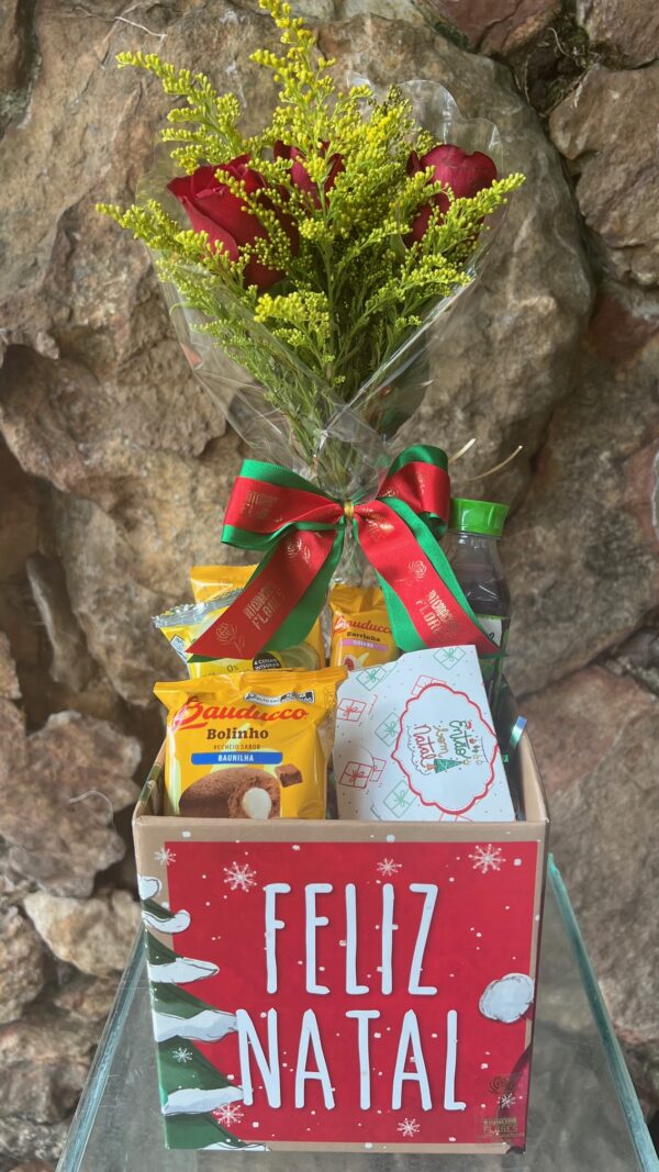 Cesta Box Feliz Natal com Flores