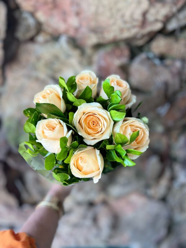 Buquê "Fany" com 07 Rosas Chá
