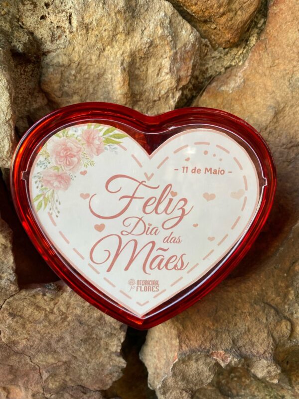 Caixa Coração com Chocolate Dia Das Mães