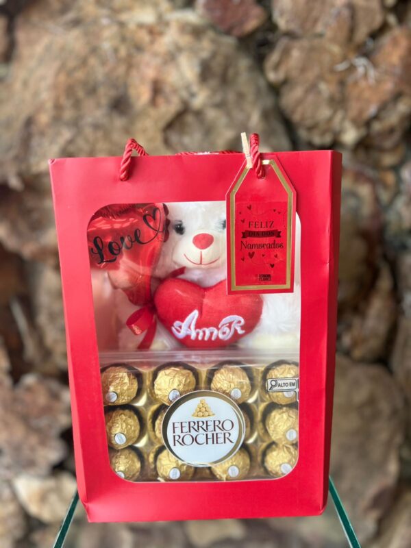 sacola dia dos namorados urso e ferrero