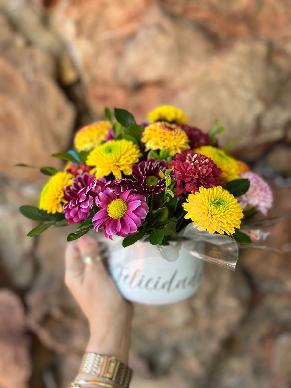 Arranjo Caneca Jumbo Flores do Campo Felicidade 2