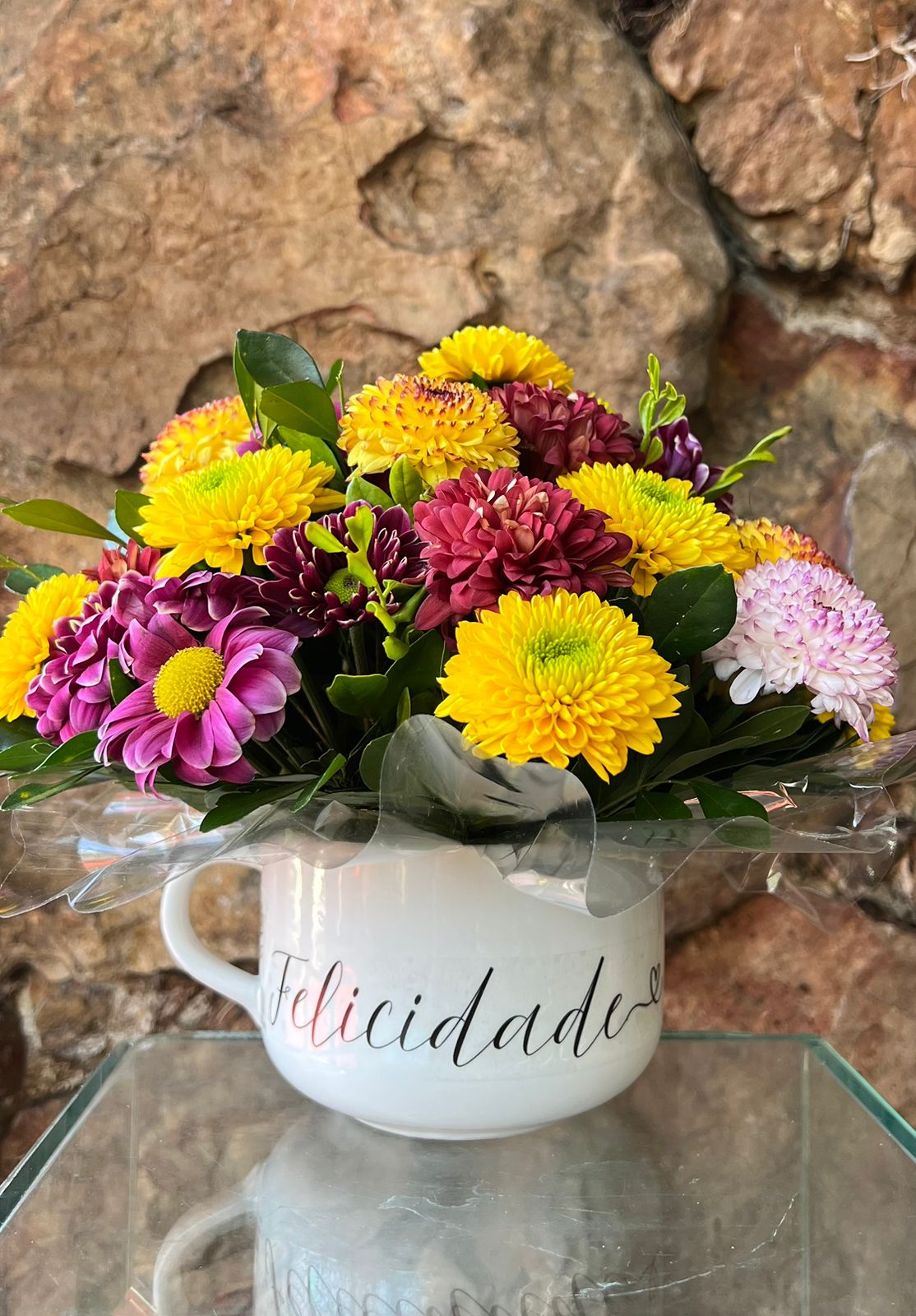 Arranjo Caneca Jumbo Flores do Campo Felicidade 3