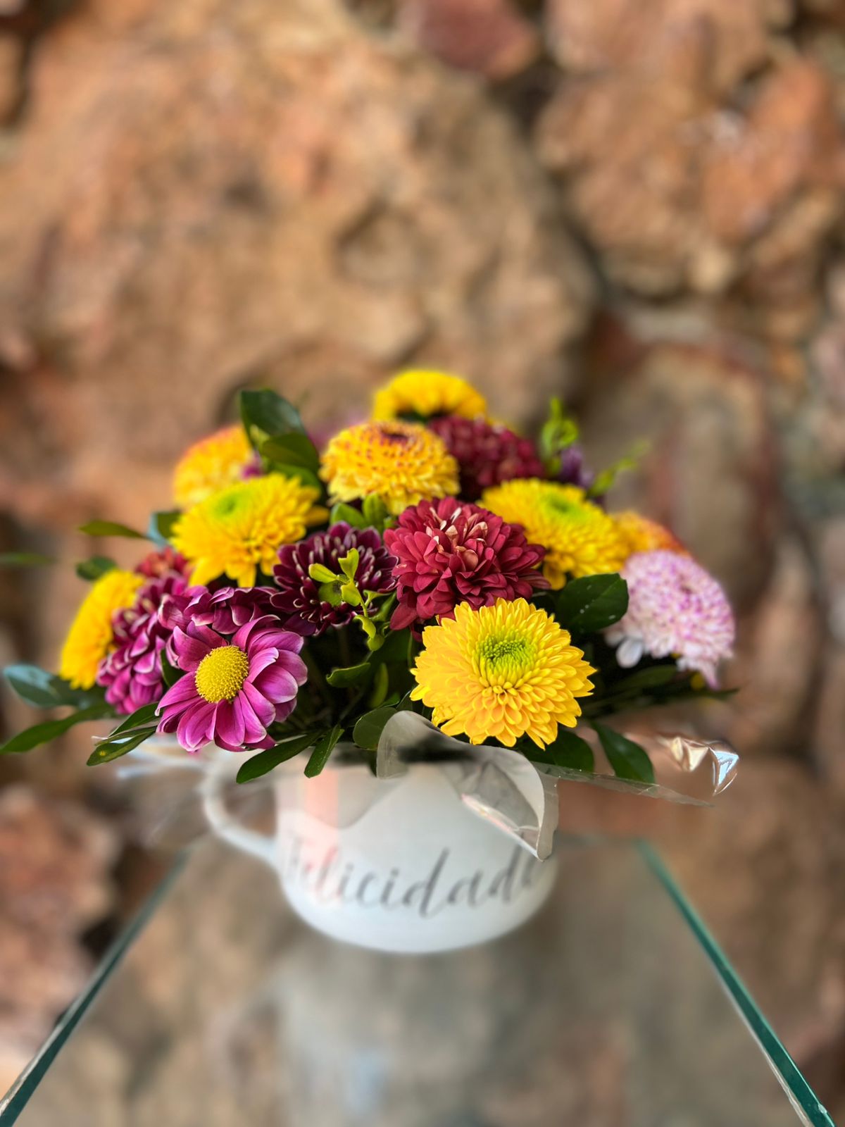 Arranjo Caneca Jumbo Flores do Campo Felicidade