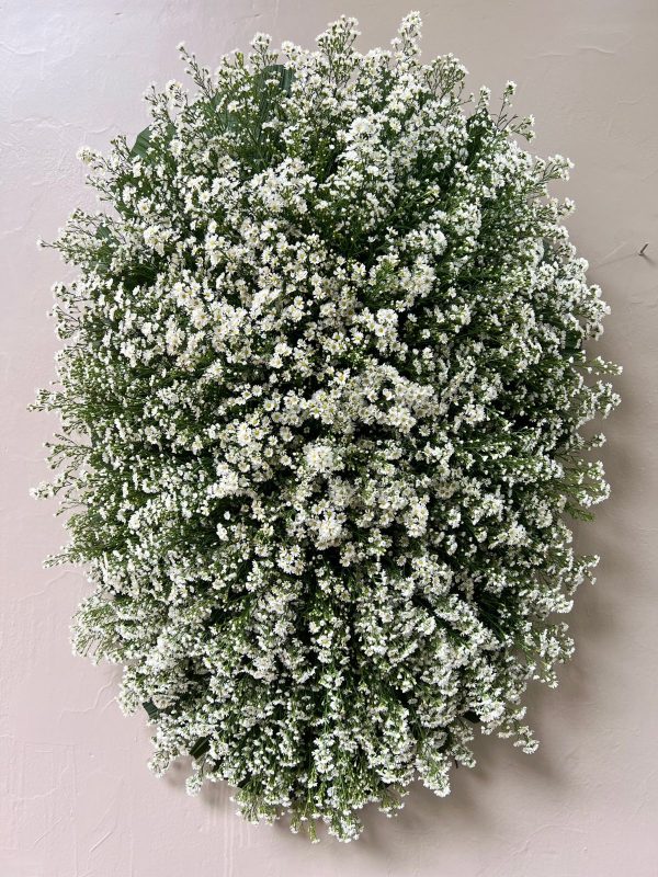 coroa fúnebre em áster branco