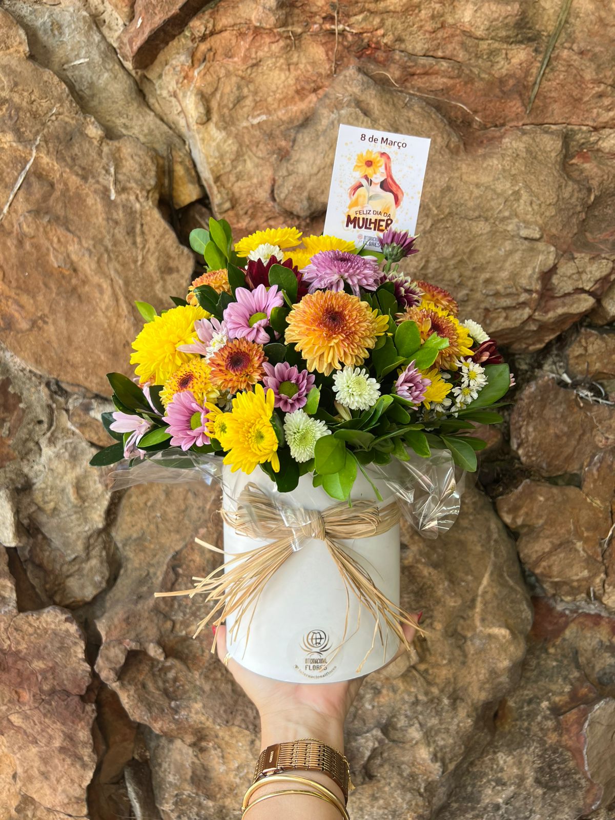 Arranjo Box Redondo Flores Campestres “Dia da Mulher” 3