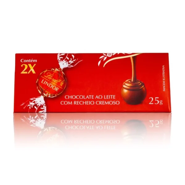 Chocolate Lindt Lindor ao leite cremoso 2 Unidades 25g
