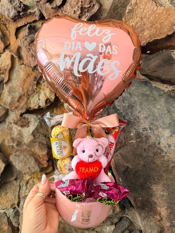CANECA JUMBO CHOCOLATES, CHAVEIRO E BALÃO "MÃE"