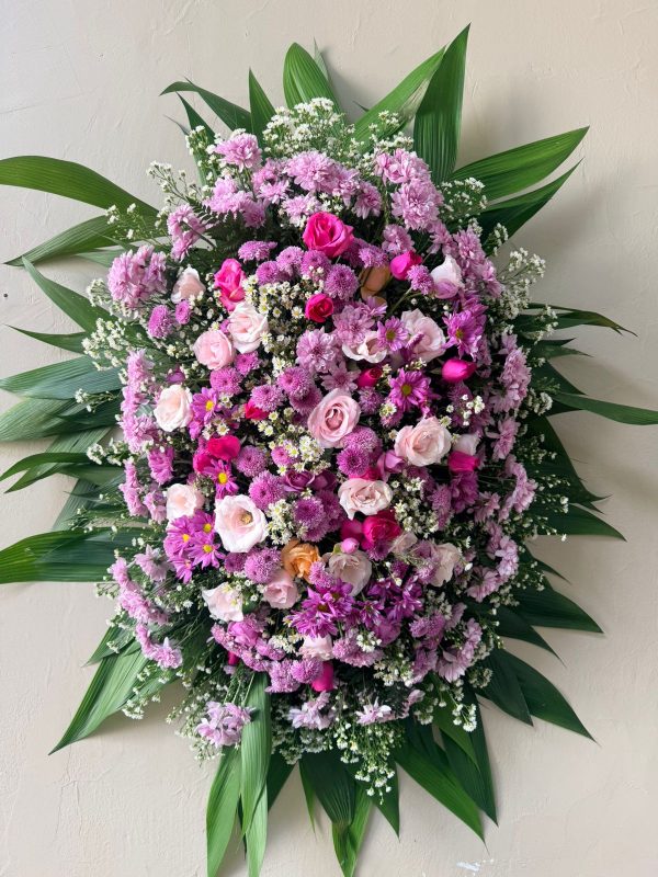 COROA DE FLORES MISTAS "ROSADA"
