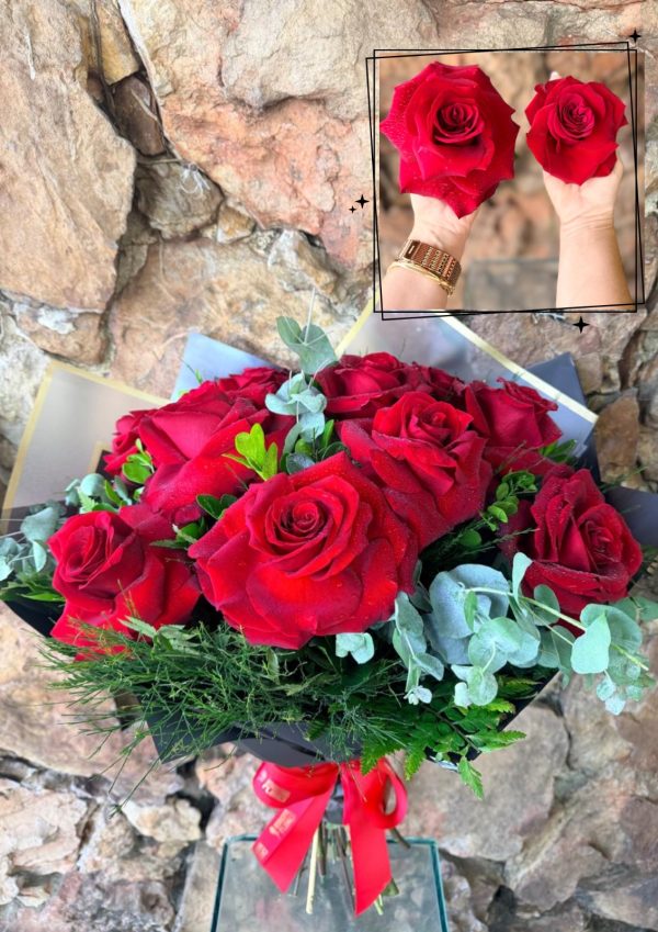 Buquê 10 Rosas Importadas “Prime” vermelha