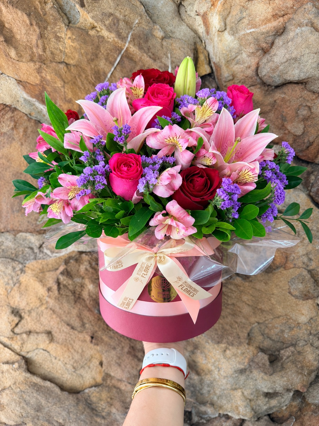 Arranjo Box M Flores Nobres “Rosa e Vermelho” 1