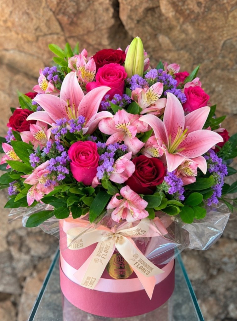 Arranjo Box M Flores Nobres “Rosa e Vermelho” 2